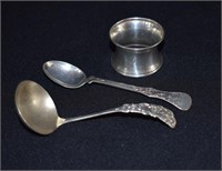 Sterling Silver Napkin Ring and Ladle