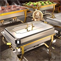 Chafing Dishes for Buffet 4 Pack  8QT  Elegant