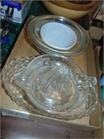 flat of glassware including American Fostoria