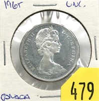 1965 Canadian half dollar, Unc.