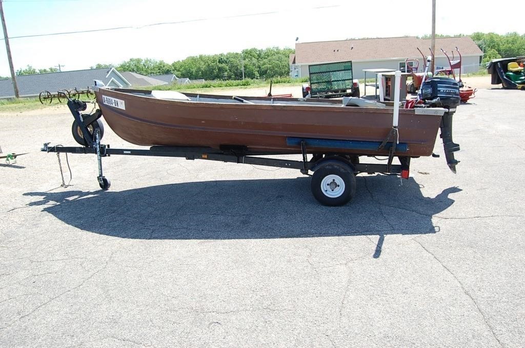 12' Aluminum V Bottom Boat on Trailer