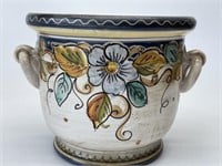 Hand Glazed Ceramic Vase Made in Italy 7in W x