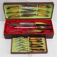 Vintage Sheffield Carving / Knife & Forks Set