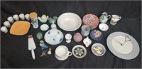 Group of assorted porcelain china and glass items