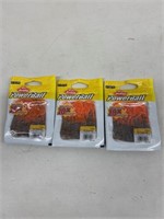 Lot of 3 Berkley 3" PowerBait  Ribbon Tail Grubs