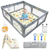 ORIEVIR Baby Playpen,71" X 59" Baby Playpen for To