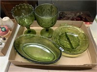 VINTAGE GREEN DISHES