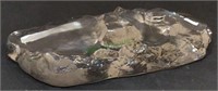 Solid glass art piece depicting rock measuring 2