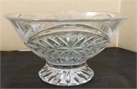 Beautiful heavy crystal pedestal bowl measuring