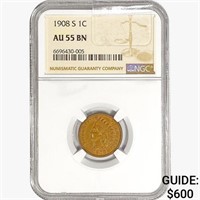 1908-S Indian Head Cent NGC AU55 BN