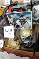 2 autographed helmets/2 football photos: