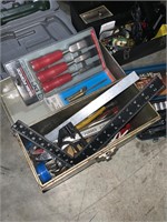 metal box of tools, some new