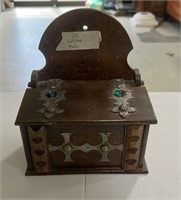 Antique Wooden Candle Wall Box