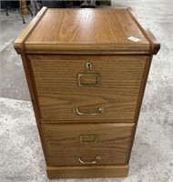 Two Drawer Pressed Oak File Cabinet