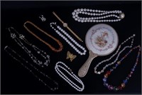 Early Mirror and Vintage Jewelry Collection