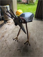 Eclectic metal bird statue