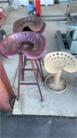 3 TRACTOR STYLE BAR STOOLS W/ TRACTOR SEAT
