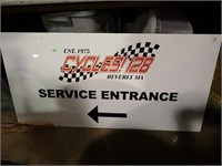 CYCLES 128 ENTRANCE SIGN  24 X 48