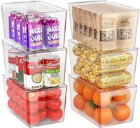 Pack of 7 Stackable Clear Storage Bins with Lids