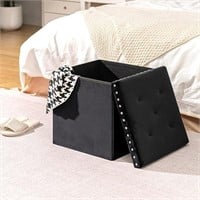 B FSOBEIIALEO Storage Ottoman Cube- Black