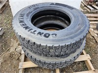 (2) Continental HDL11/R 24.5 Tires