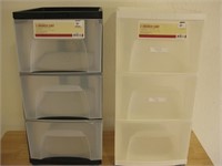 Two 17" Tall 3 Drawer Rolling Carts