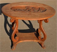1930's Carved Accent Table