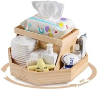 ECOADE Wooden Diaper Caddy Organizer - 360