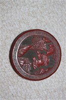 19th Century Chinese Cinnabar Round Box