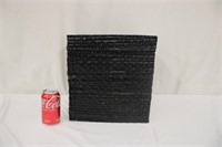 Black Painted Woven Basket w/ Lid 12" x 12" x 12"