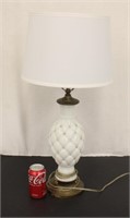 26" Vintage Milk Glass Lamp ~ Works