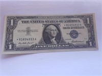 USA 1957 Silver Certificate $1  STAR Note AU