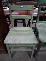 Vintage Children's Wood Light Green Chair