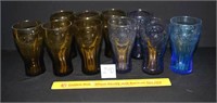 Group lot of 10 Coca-Cola glass cups