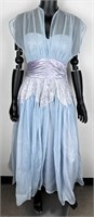 Vintage Powder Blue Lace Dress