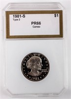 Coin 1881-S Type 2 Susan B. Anthony $ PCI PR66