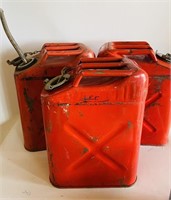 Old School Red Metal Gas Cans