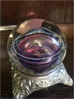 SIGNED GLASS PAPERWEIGHT