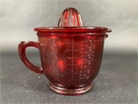 Red Glass Measuring Cup & Citrus Juicer