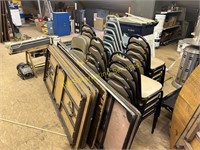 21 Stackable Chairs, 5 Folding Chairs,