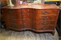 Mahogany 12 Drawer Serpentine Front Dresser