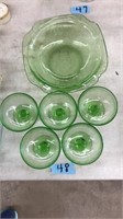 COLLECTION OF GREEN DEPRESSION GLASS