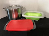 Stock Pot, Collapsible Colander, Cake Pan