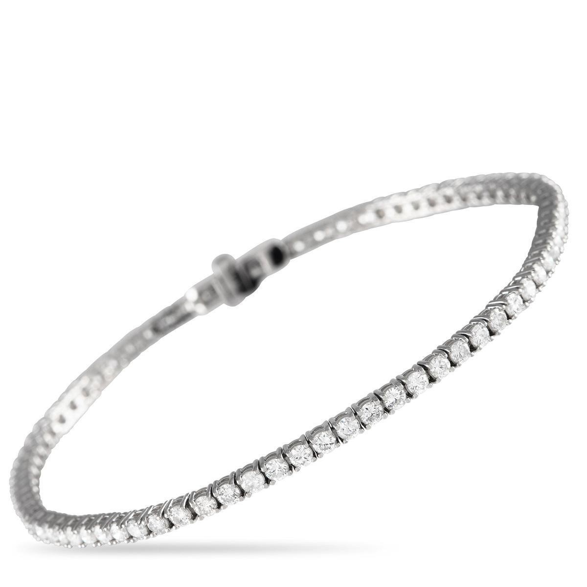 14k White Gold 3.05ct Diamond Tennis Bracelet