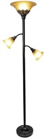 3 Light Floor Lamp with Scalloped Glass Shades