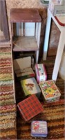 Fruit crate of vintage lunch boxes