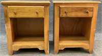 Pair Natural Tone 1 Drawer Nightstands