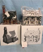 2 Dept 56 Dickens Snow Village Houses