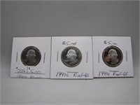 Lot of 3 "S" Mint 1990 & 1991 Washington Quarters