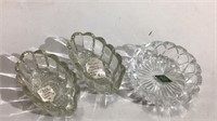 Two Crystal Spoon Holders & Shannon Candy Dish T8D